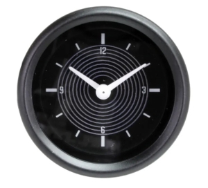 52mm Smiths Clock - Black Face With Black Bezel