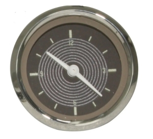 52mm Smiths Clock - Brown Face With Silver Bezel