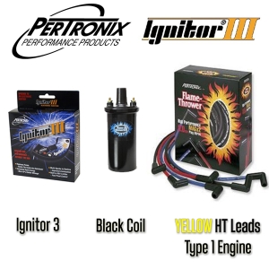Pertronix Ignitor 3 Bundle Kit - Black Coil And Yellow Leads - Type 1 Engines