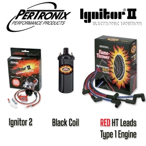 Pertronix Ignitor 2 Bundle Kit - Black Coil And Red Leads - Type 1 Engines