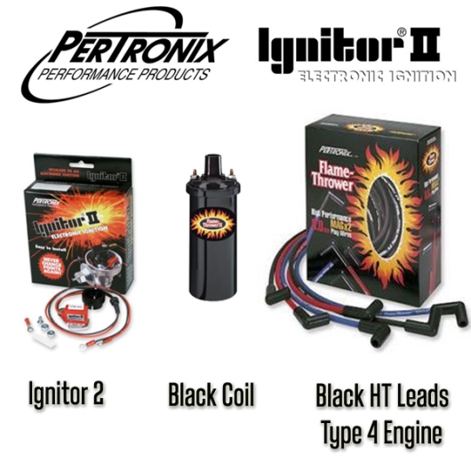 Pertronix Ignitor 2 Bundle Kit - Black Coil And Black Leads - Type 4 Engines