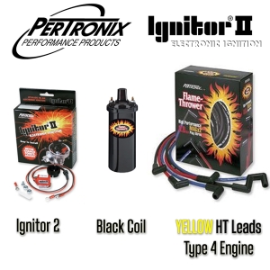 Pertronix Ignitor 2 Bundle Kit - Black Coil And Yellow Leads - Type 4 Engines