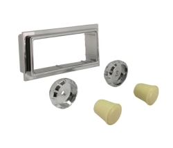 Splitscreen Bus Retro Sounds Stereo Chrome Faceplate With Ivory Knobs - 1955-66