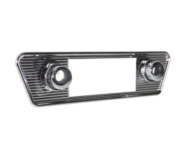 Karmann Ghia Retro Sounds Stereo Chrome Faceplate With Chrome Knobs (Also Fits Type 3)