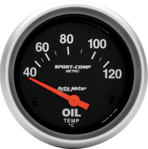 Autometer Sport Comp 40-120c Oil Temperature Gauge (67mm) + Sender
