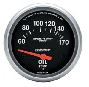 Autometer Sport Comp 60-170C Oil Temperature Gauge + Sender