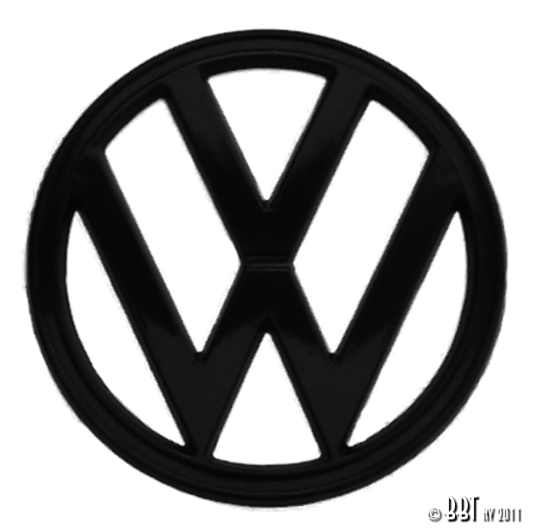 Baywindow Bus Black VW Badge - 1973-79