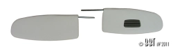 TMI Beetle White Sunvisors - 1958-64 - With Mirror On Right Hand Side