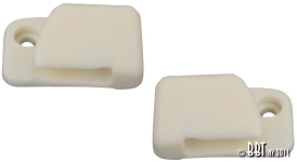 Beetle White Sunvisor Clips - 1968-79 (Also Karmann Ghia White Sunvisor Clips - 1965-74)