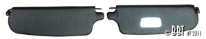TMI Karmann Ghia Black Sunvisors - 1965-74 - With Mirror On Right Hand Side