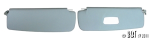 TMI Type 3 White Sunvisors - With Mirror On Right Hand Side