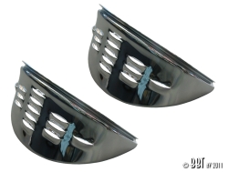 Headlight Chrome Louvered Eyebrows - T1, T2 - 1968-79