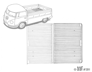 Splitscreen Pickup Load Bed Rear Half Ribbed Floor (1665mm X 900mm)