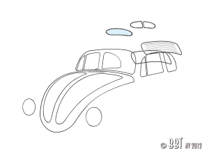Beetle Rear Window Glass - 1953-57 (Oval Window Beetle)