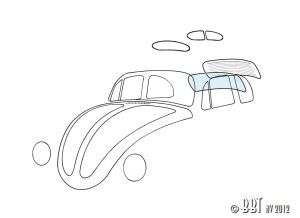 Beetle Rear Window Glass - 1957-64