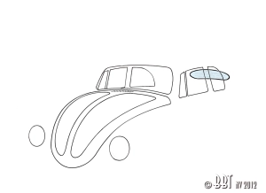 Beetle Cabriolet Heated Rear Window - Clear Glass - 1962-74
