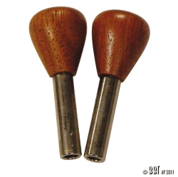 FLAT 4 Wood And Chrome Door Lock Pins - T1, T3, KG (1968-79), T2 (1974-79)