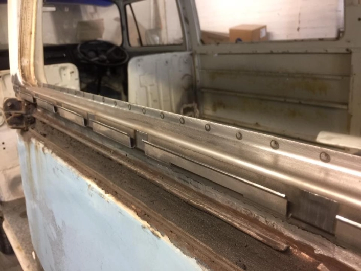 Baywindow Bus Rear Side Window Frame Recess - Left (Behind Track Cover)