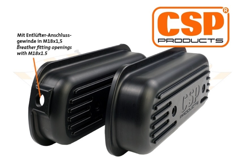 CSP Billet Rocker Covers - Street Eliminator Heads (Machined Logo With M18x1.5 Fitting)