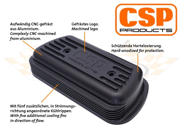 CSP Billet Rocker Covers With Cooling Vents - Type 1 Engines (Machined Logo With M18 Fitting)