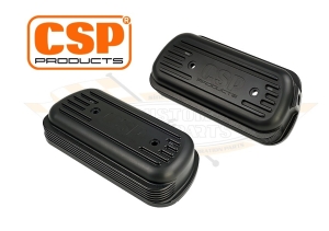 CSP Billet Rocker Covers With Cooling Fins - Street Eliminator Heads (Machined Logo With M18x1.5 Fitting)