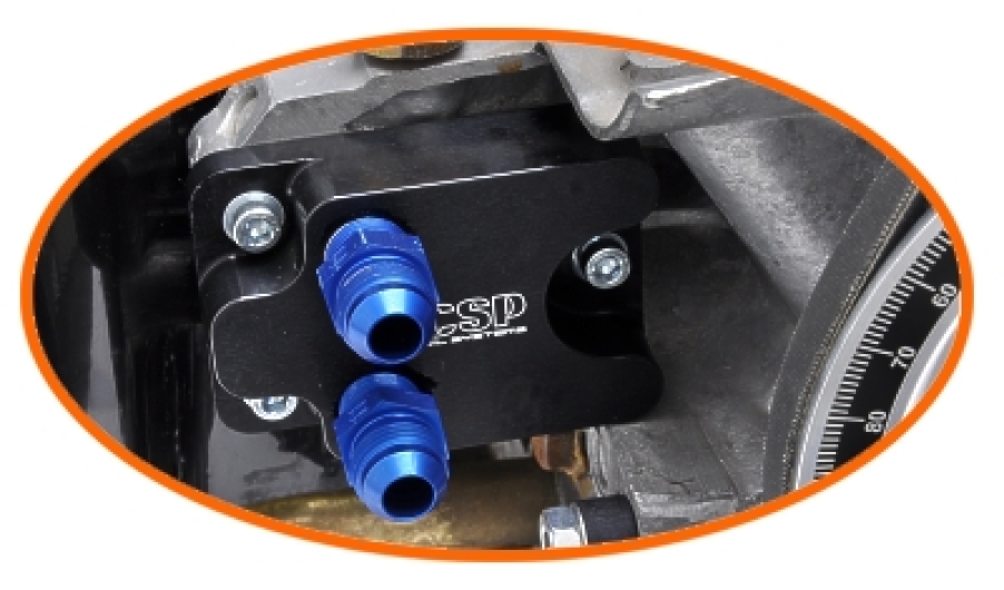 CSP Oil Cooler Block Off With 3/8 NPT Outlets For External Oil Cooler - Type 4 Engines