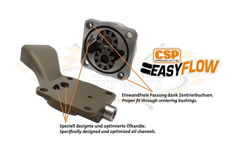 Baywindow Bus CSP Easy Flow Oil Pump With Pressure Valve - 3 Bolt Camshaft (1969-71) - 8mm Studs