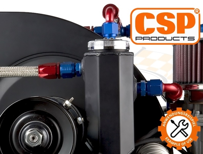 CSP Black Powdercoated Oil Breather Tower - For Use With Alternator Stands