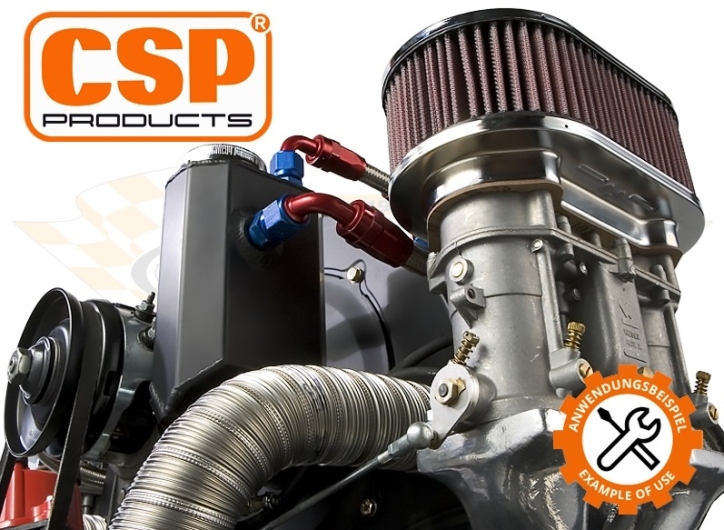 CSP Black Powdercoated Oil Breather Tower - For Use With Alternator Stands