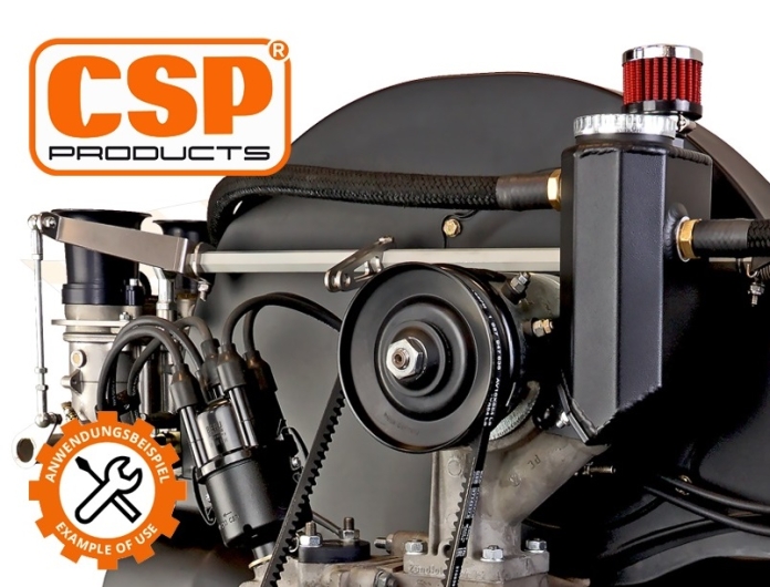 CSP Black Powdercoated Oil Breather Tower - For Use With Alternator Stands