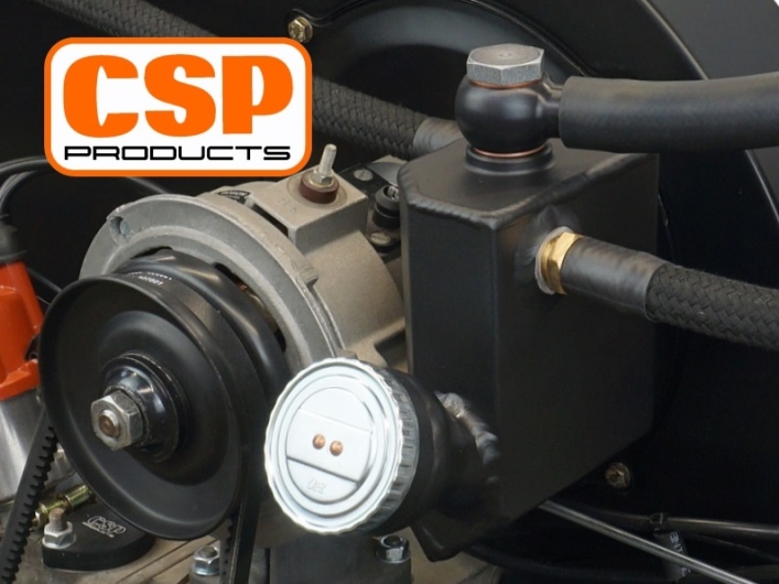 CSP Bus Black Powdercoated Oil Breather Tower - For Use With Alternator Stands