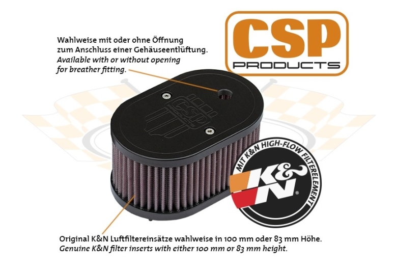 CSP Weber 40 IDF Air Filter (With Crest) - 100mm With M22x1.5 Breather Fitting