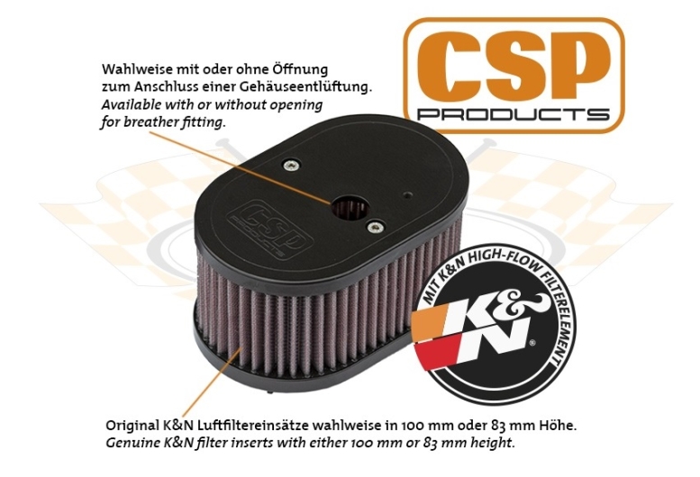 CSP Weber 44/48 IDF Air Filter - 100mm With Porsche 356 Breather Fitting