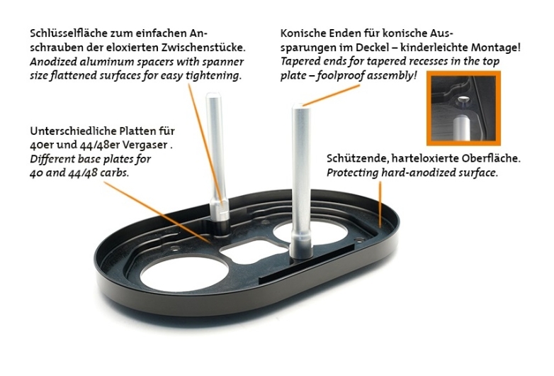 CSP Weber 44/48 IDF Air Filter - 83mm With Porsche 356 Breather Fitting