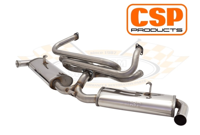 Beetle Stainless Steel Twin Quiet Pack Exhaust (J Tubes and Twin Carbs)