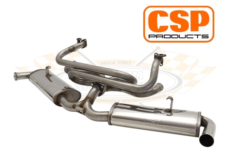 Beetle Stainless Steel Twin Quiet Pack Exhaust (J Tubes and Single Carb)