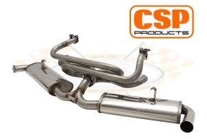 Beetle Stainless Steel Twin Quiet Pack Exhaust (J Tubes and Single Carb)