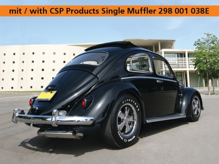 Beetle CSP Single Quiet Pack Exhaust (Heating and Twin Carbs)
