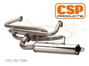 Beetle CSP Single Quiet Pack Exhaust (J Tubes and Twin Carbs)