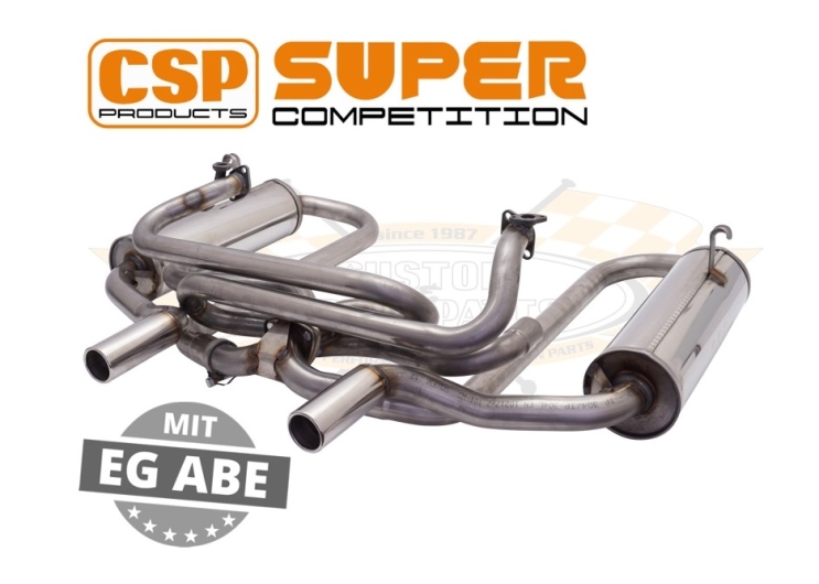 CSP Beetle Stainless Steel Supercomp Exhaust (J Tubes And Single Carb)