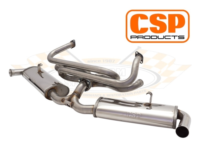 Splitscreen Bus Stainless Steel Twin Quiet Pack Exhaust (Heating and Twin Carbs)