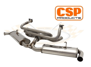 CSP Splitscreen Bus Stainless Steel Twin Quiet Pack Exhaust (J Tubes and Single Carb)