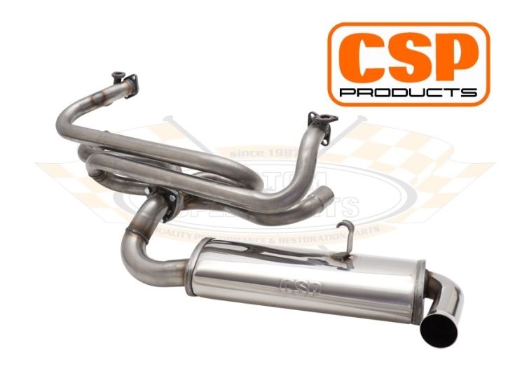 CSP Splitscreen Bus Single Quiet Pack Exhaust (J Tubes And Single Carb)