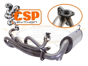 CSP Karmann Ghia Python Exhaust - Type 1 Engine - 38mm Bore - With Heat Risers