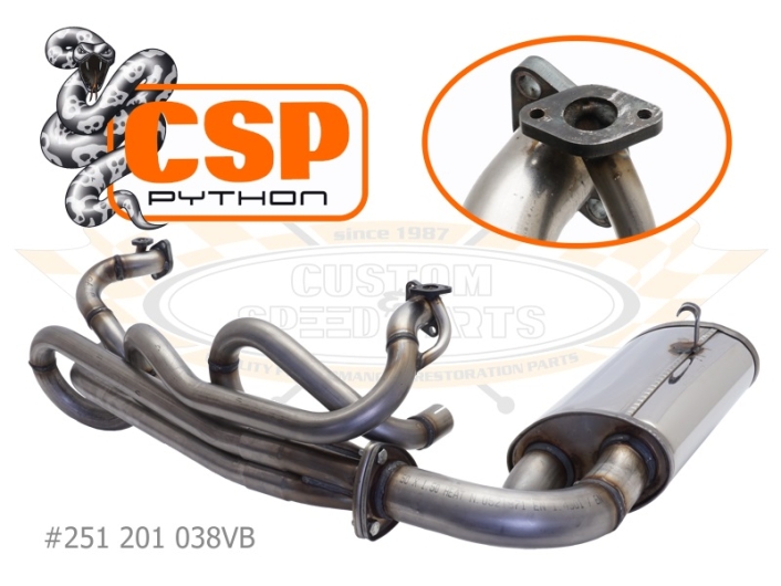 CSP Baywindow Bus Python Exhaust - 1972-79 - Type 1 Engine - 45mm Bore