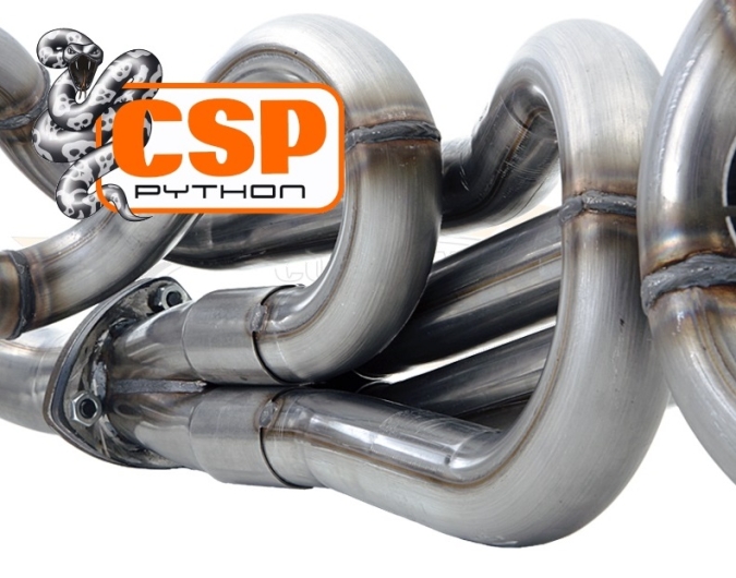 CSP Baywindow Bus Python Exhaust - 1968-71 - Type 1 Engine - 38mm Bore - With Heat Risers (Also Splitscreen Bus)