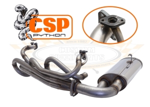 CSP Baywindow Bus Python Exhaust - 1972-79 - Type 1 Engine - 38mm Bore - With Heat Risers