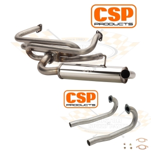 CSP Beetle Single Quiet Pack Exhaust Kit with J Tubes (Twin Carbs)