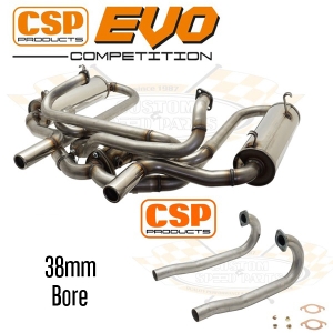 CSP Beetle EVO Competition Exhaust Kit with J Tubes - 38mm Bore