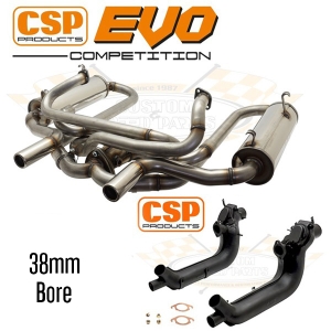 CSP Beetle EVO Competition Exhaust Kit with Heat Exchangers - 38mm Bore